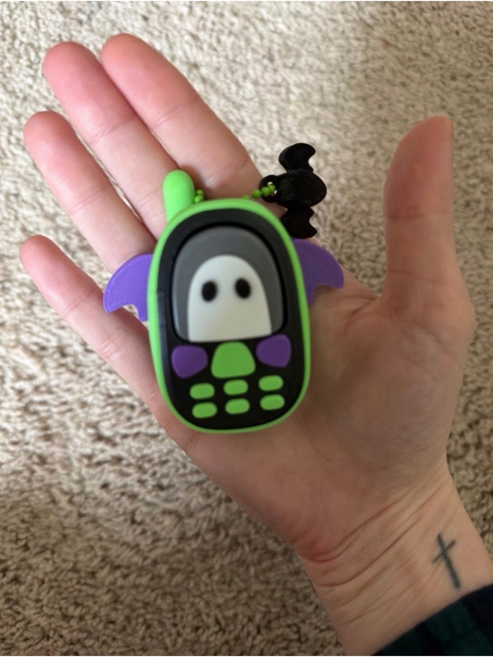 Ghost Phone fidget clicker Keychain